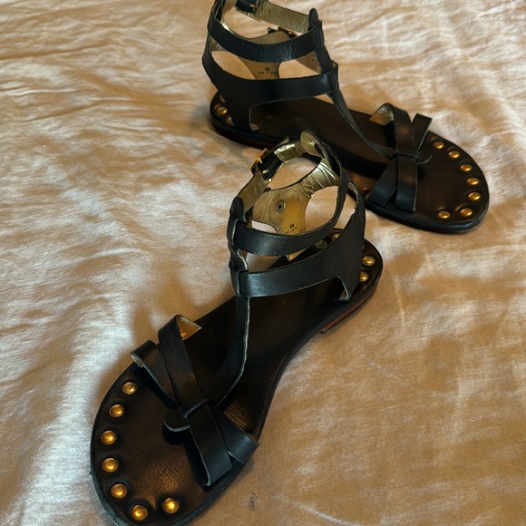 Matt Bernson black leather studded gladiator sandal - Picture 2 of 4